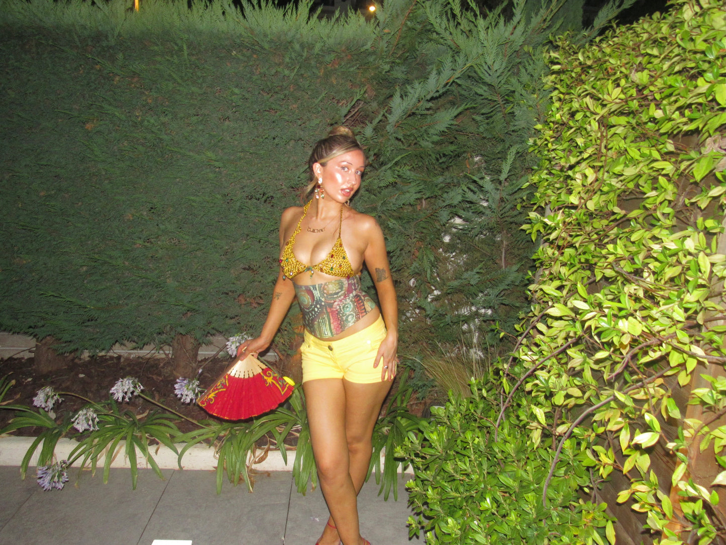 Gold Bejewelled Batik Top