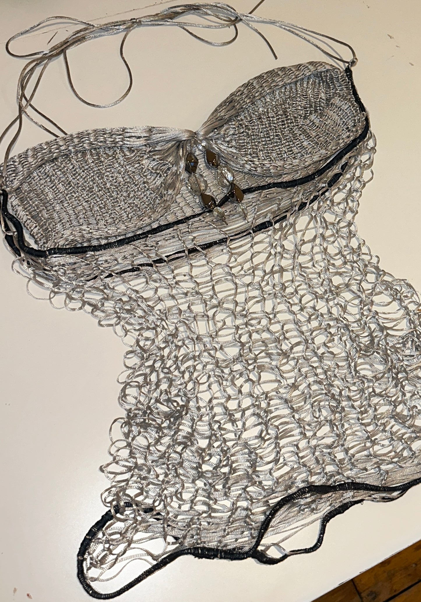 Satin Knit Top Silver
