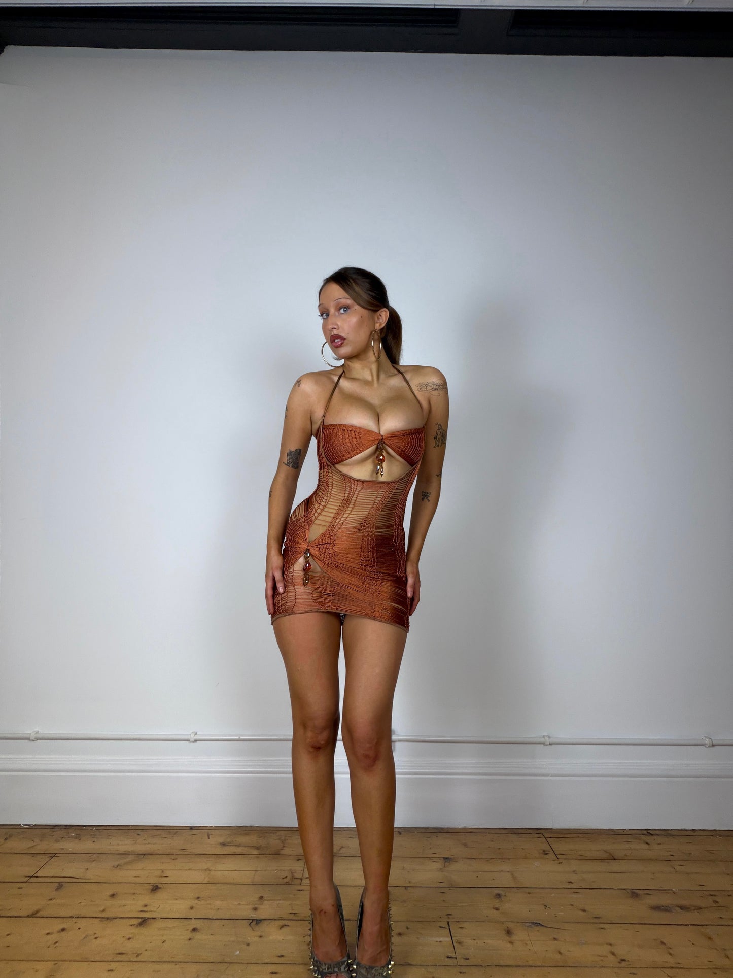 Lustre Ladder Dress in Rust ★