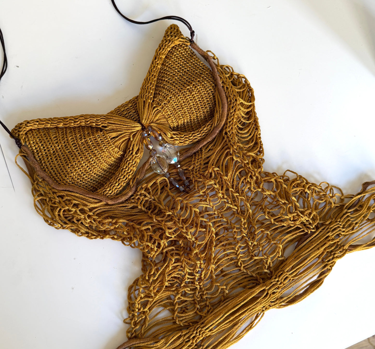 Satin Knit Top Gold
